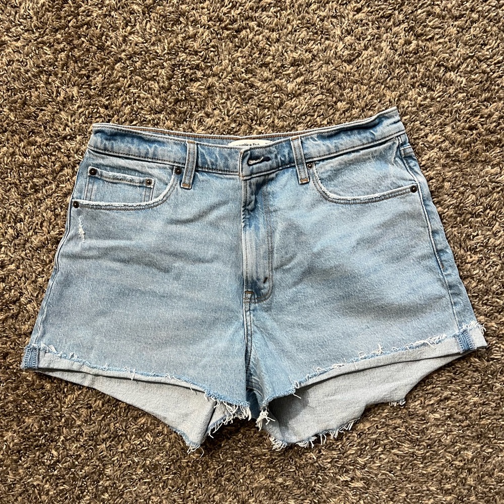 A&F Curve Love High Rise Mom Jean Shorts